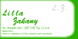 lilla zakany business card